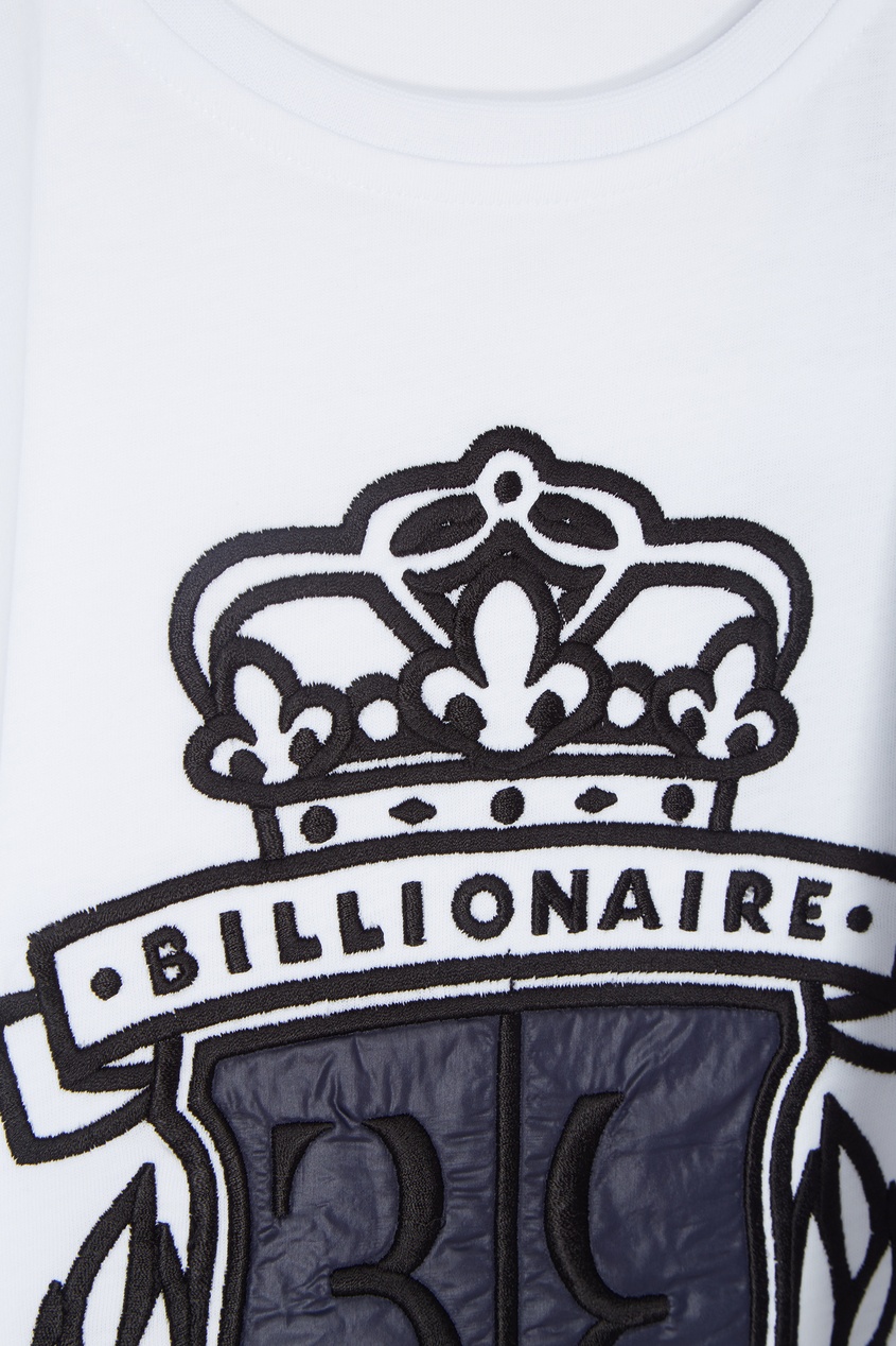 фото Белая футболка с вышивкой billionaire boys club