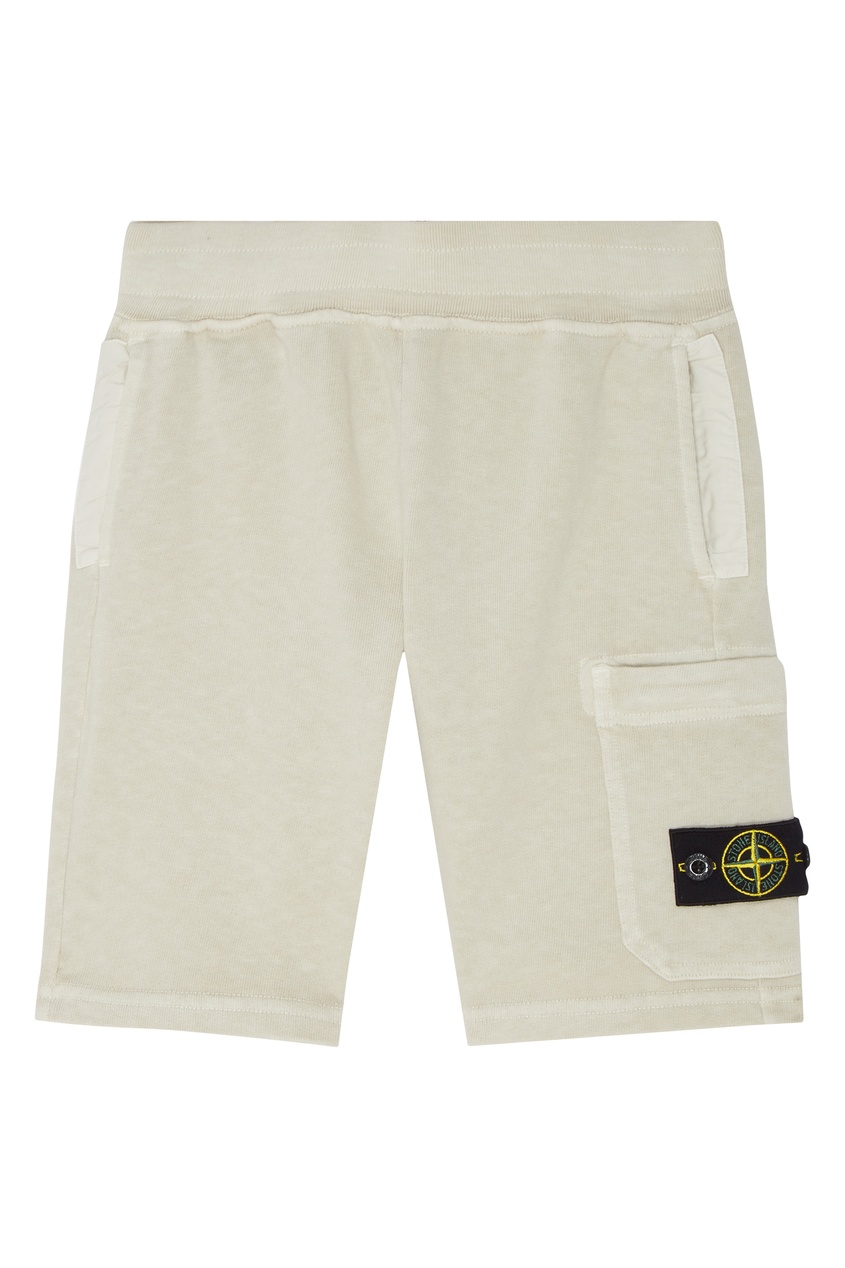 фото Бежевые хлопковые шорты stone island kids