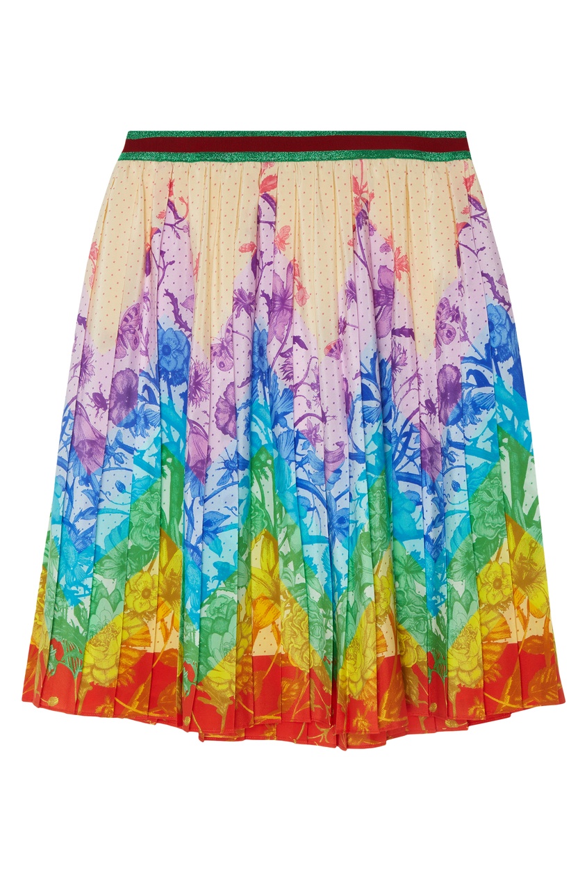 фото Шелковая юбка с принтом gucci
