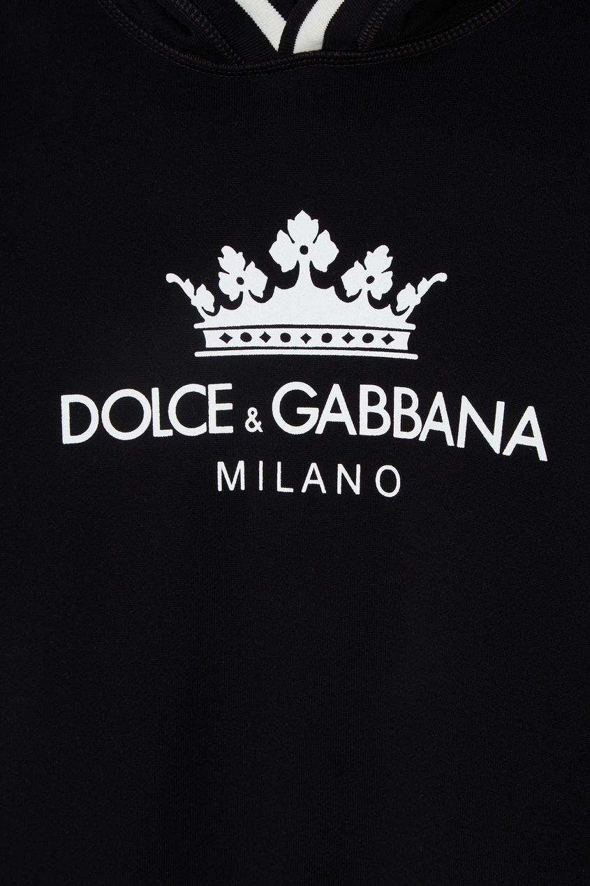 фото Черное худи с принтом dolce&gabbana