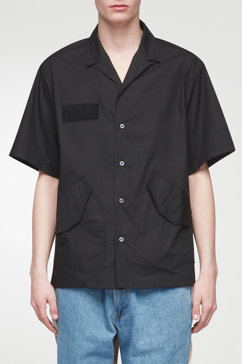 фото Черная рубашка на пуговицах с короткими рукавами Landlord