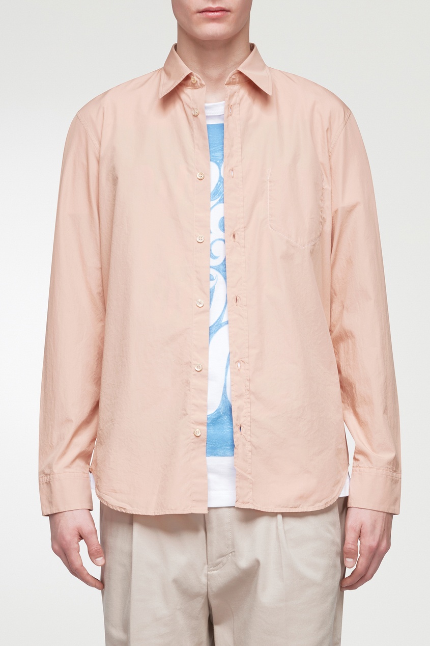фото Бежевая рубашка на пуговицах с карманом Maison margiela