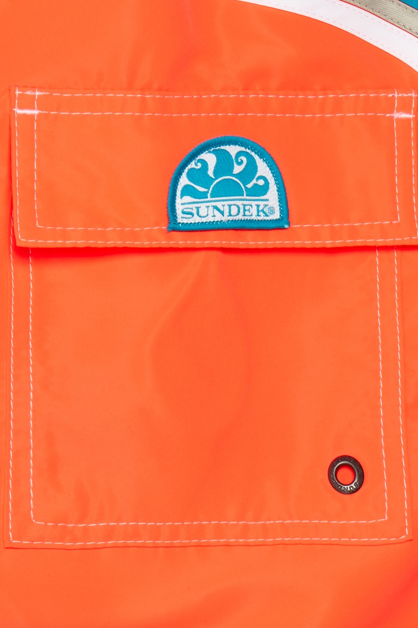 фото Оранжевые шорты с регулируемой талией и карманами Sundek