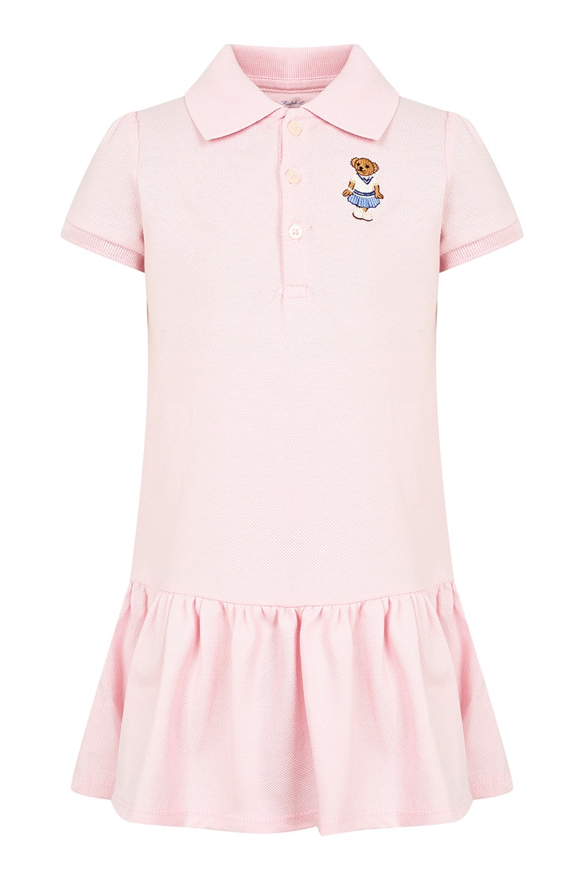 фото Розовое платье с оборкой Ralph lauren kids