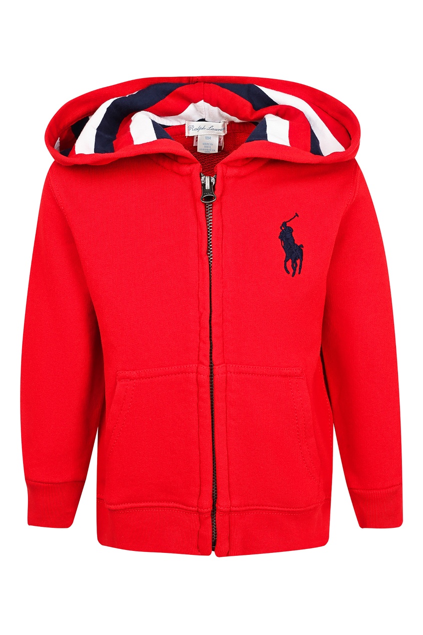 фото Красное худи с символом Ralph lauren kids