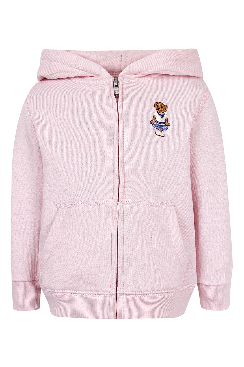 фото Розовое худи с вышивкой Ralph lauren kids