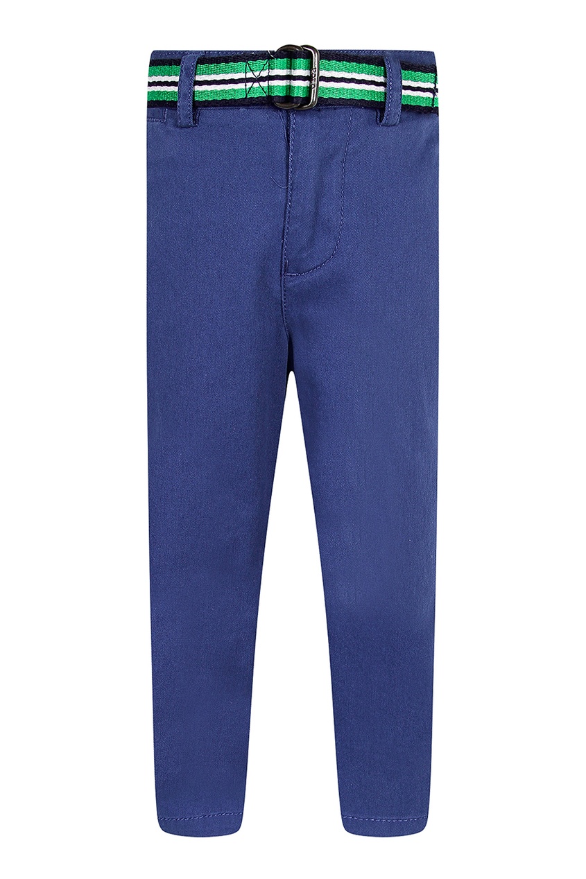 фото Синие брюки с текстильным ремнем ralph lauren kids