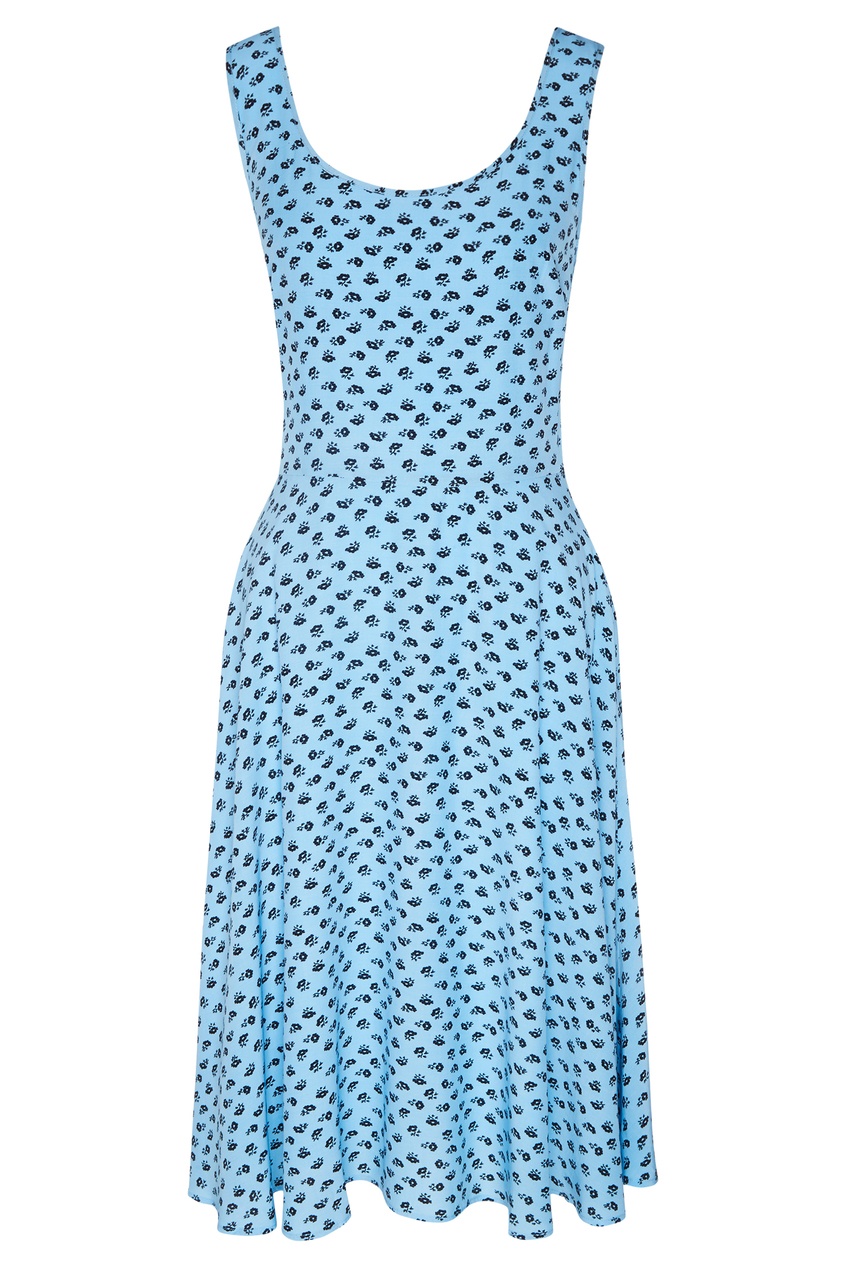 фото Голубое платье с принтом calvin klein