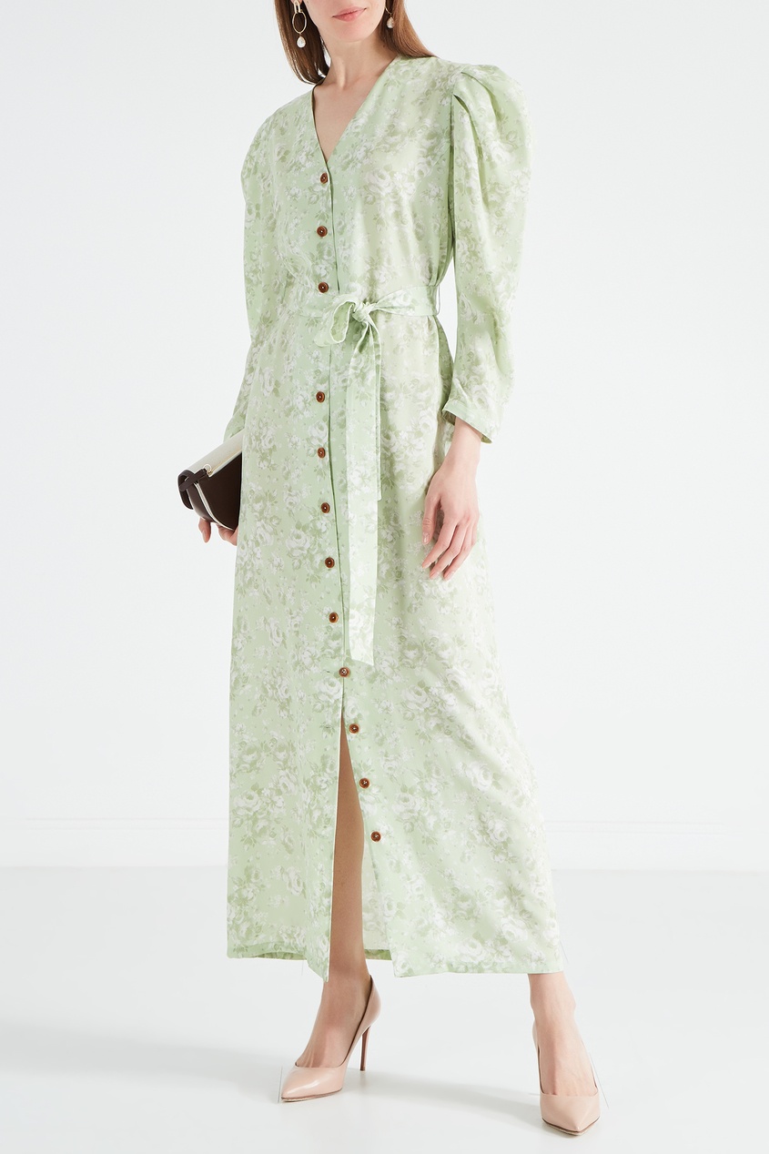 фото Длинное платье зеленого цвета ulyana sergeenko