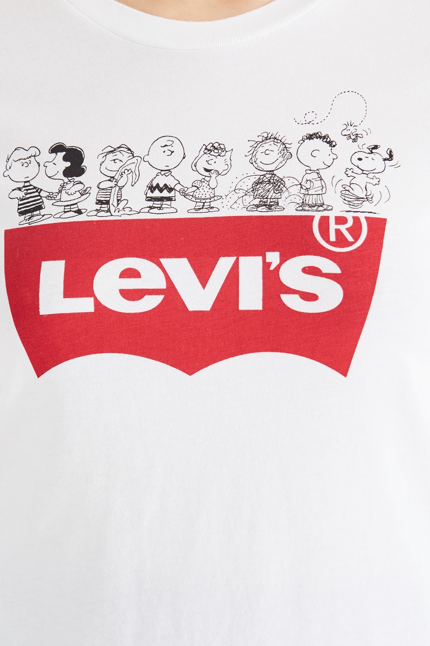 фото Белая футболка с принтом и логотипом levi’s®