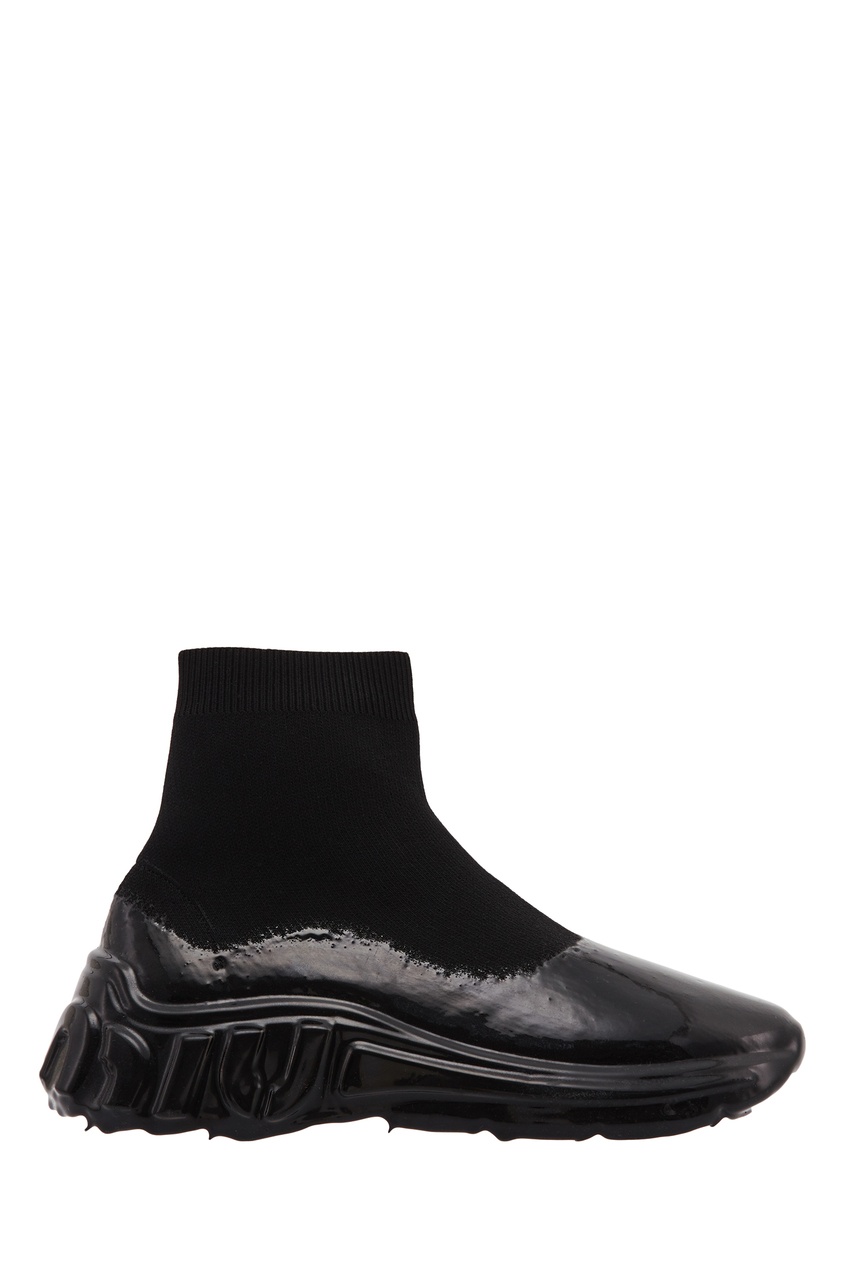 фото Черные комбинированные кроссовки-носки miu miu
