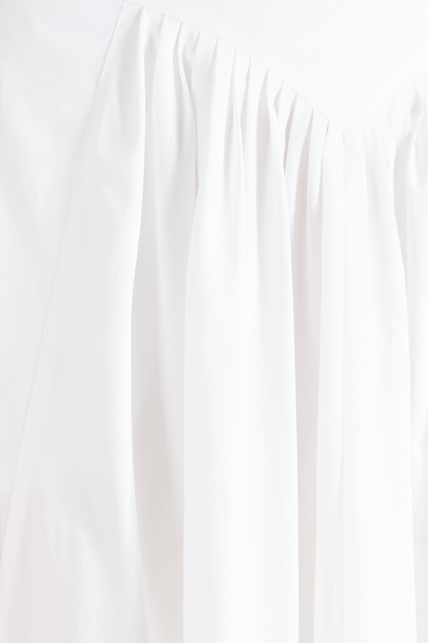 фото Белая поплиновая юбка миди miu miu