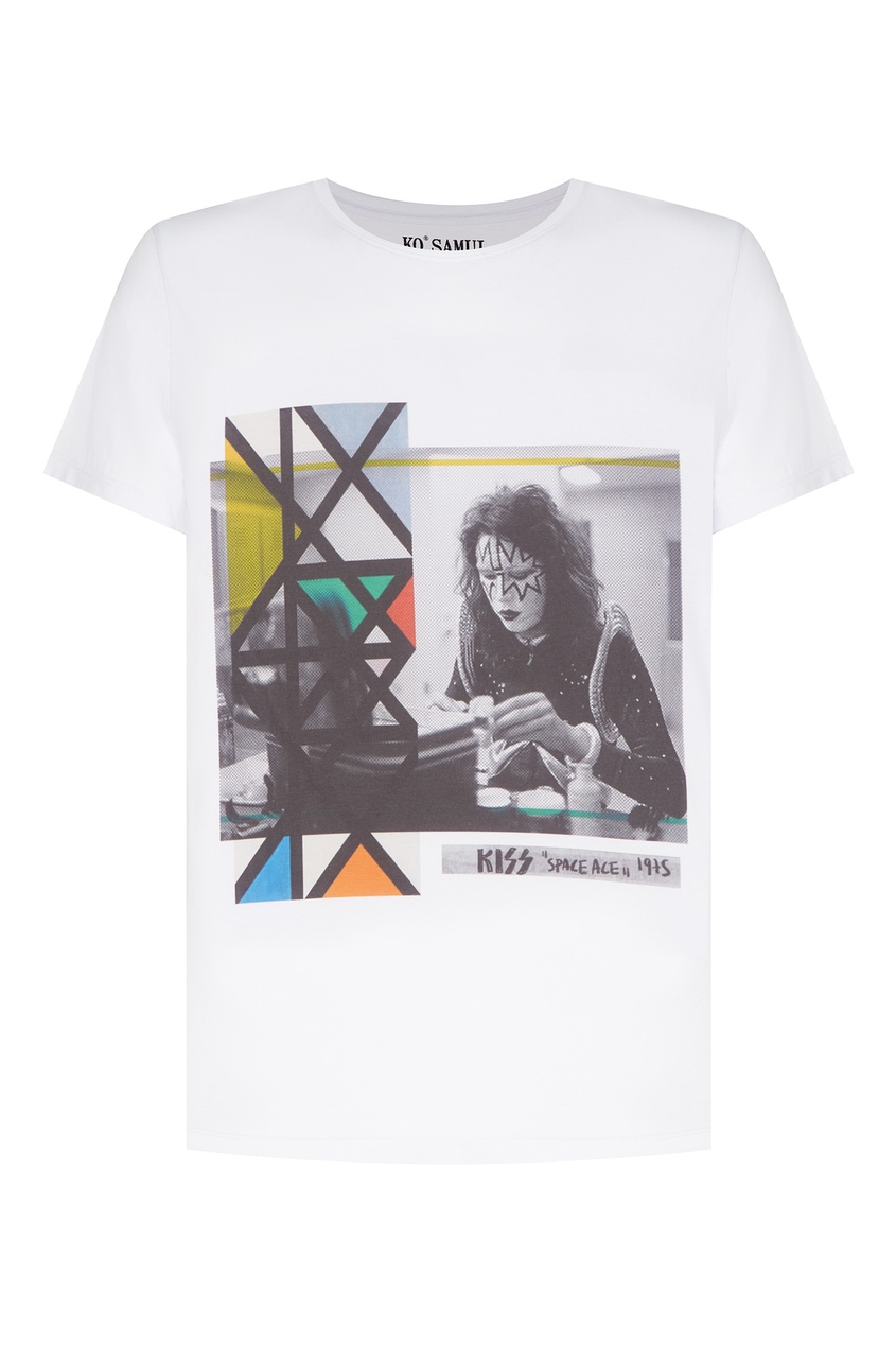 

Белая футболка с принтом Make up, Белый