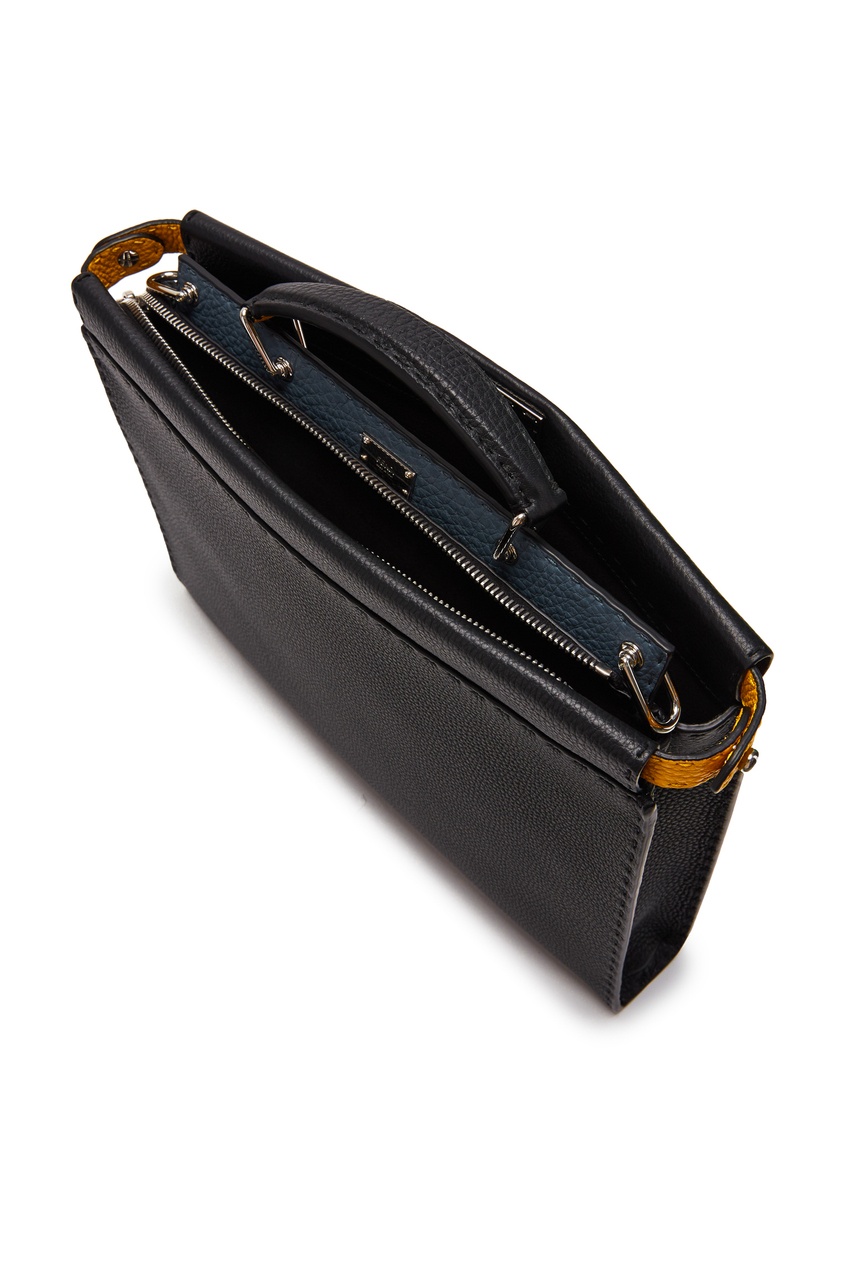 фото Черная кожаная сумка-портфель fendi