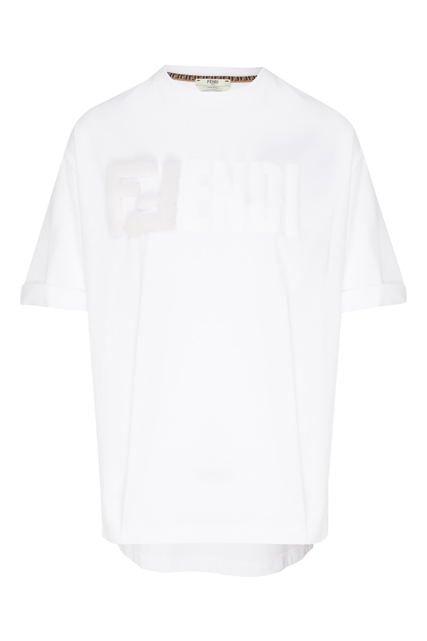 фото Белая футболка с монограммой Fendi