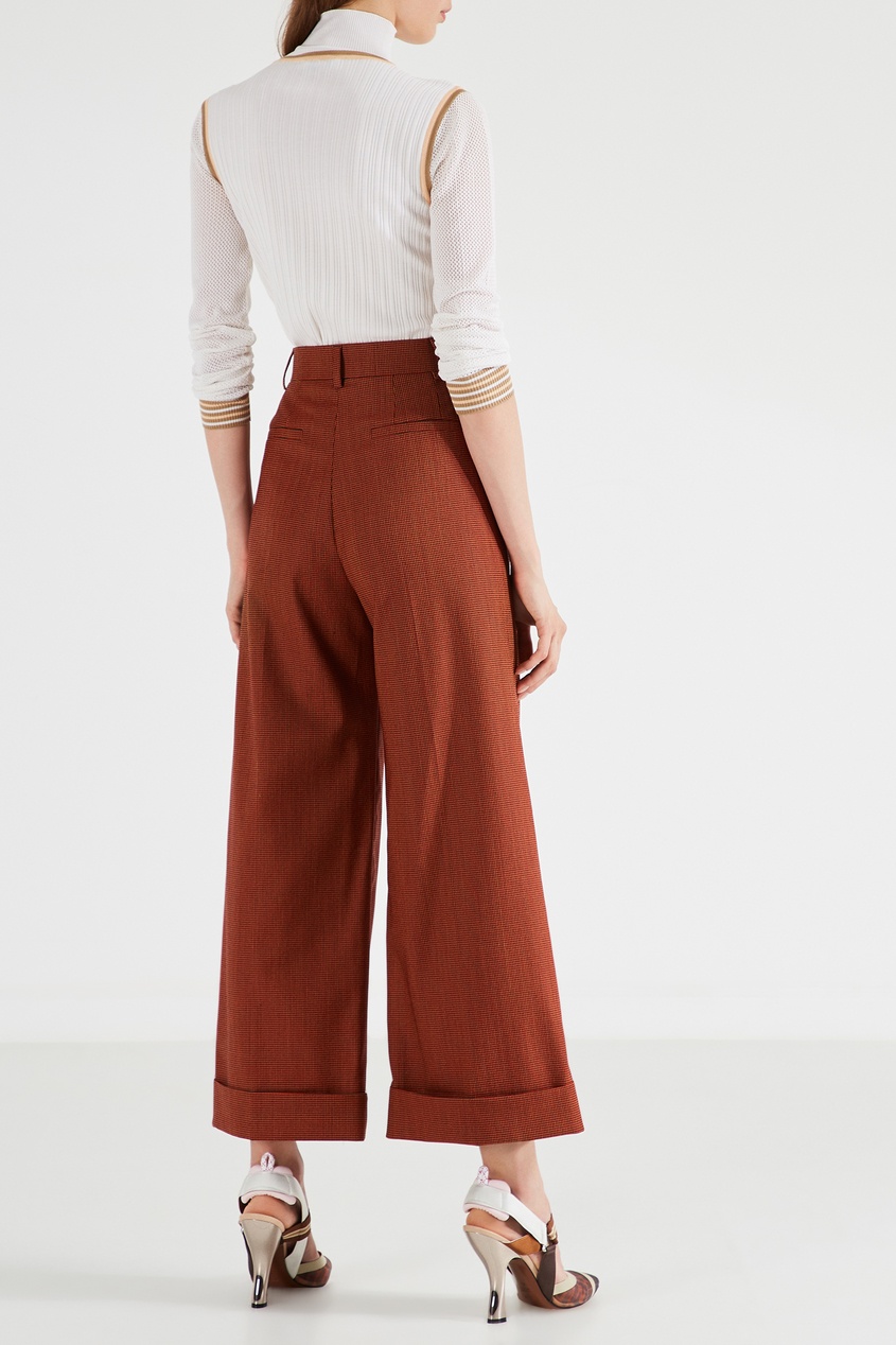 фото Широкие брюки темно-оранжевого цвета Fendi