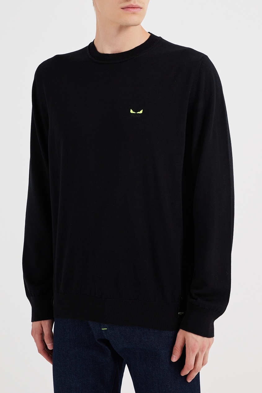 фото Черный свитер с маленьким рисунком fendi