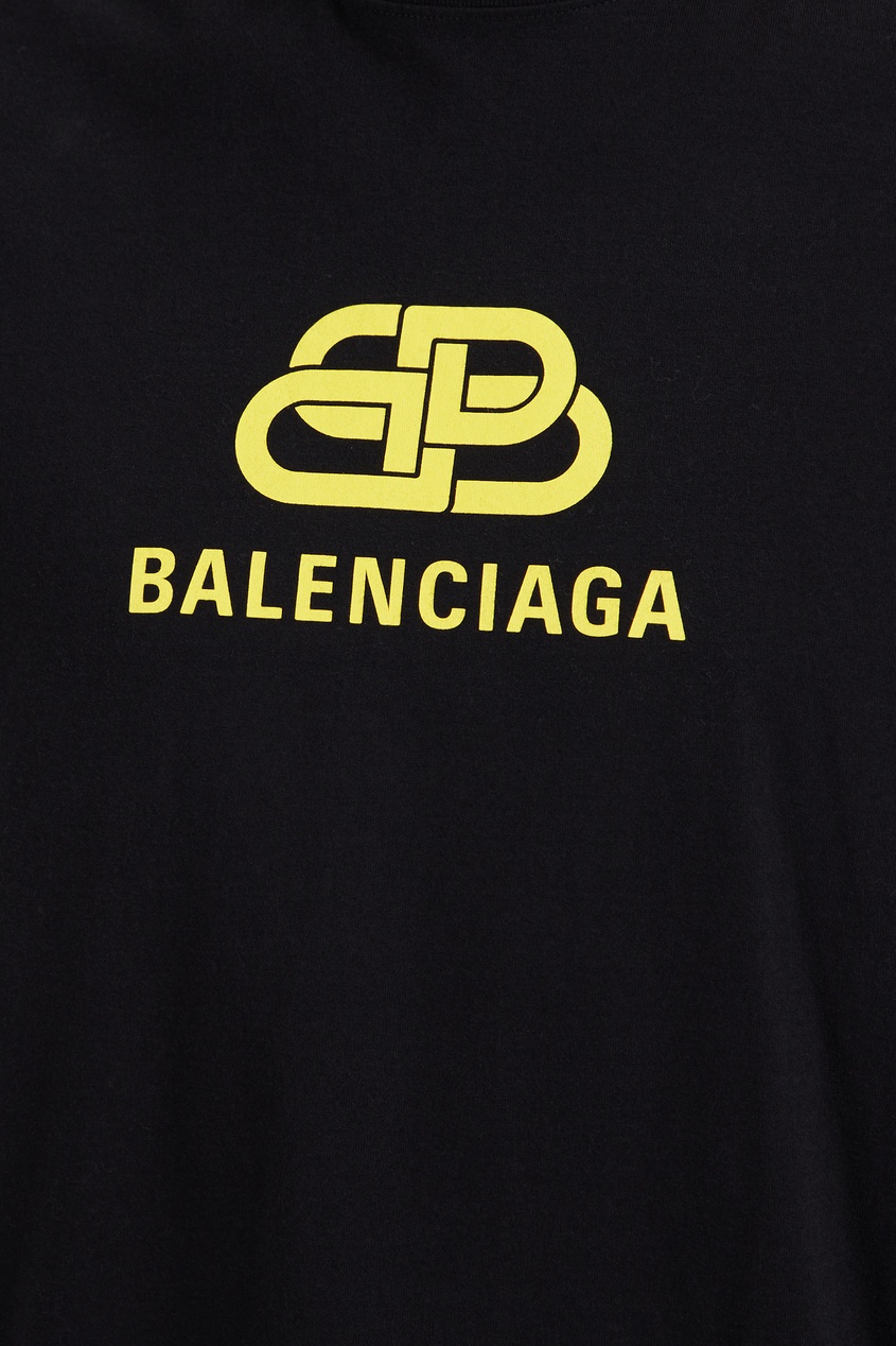 фото Футболка с ярко-желтым логотипом Balenciaga man