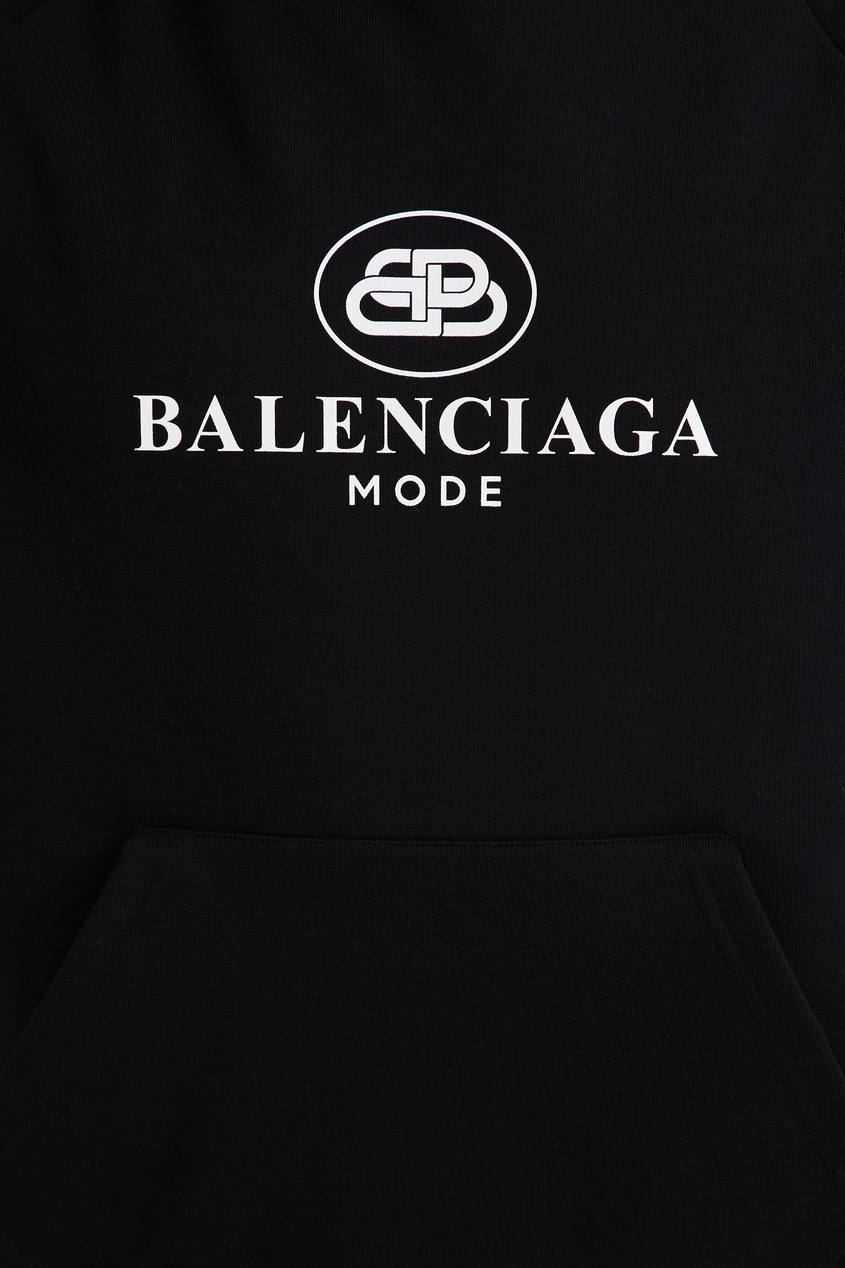 фото Черное худи с логотипом и монограммой Balenciaga man
