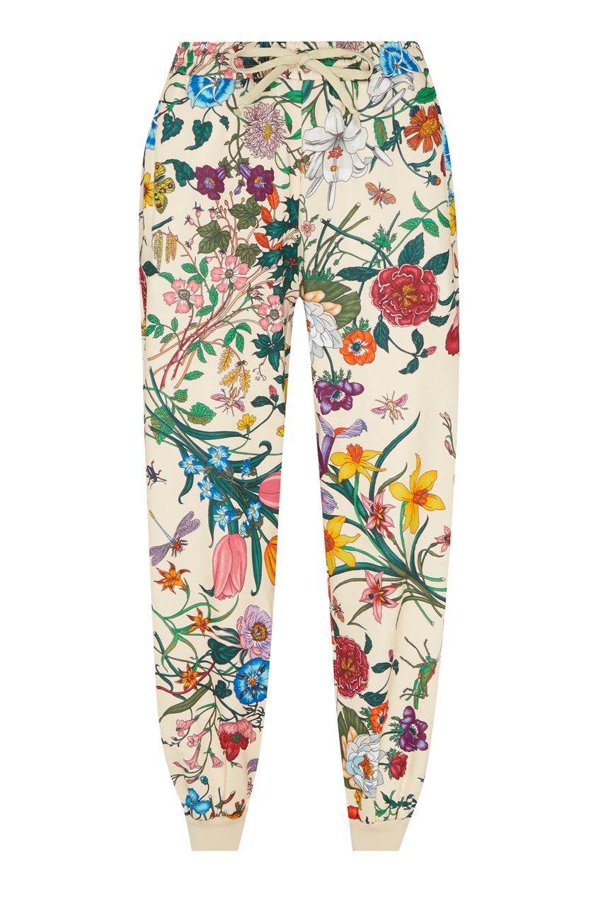 фото Спортивные свободные брюки с принтом «Флора» Gucci