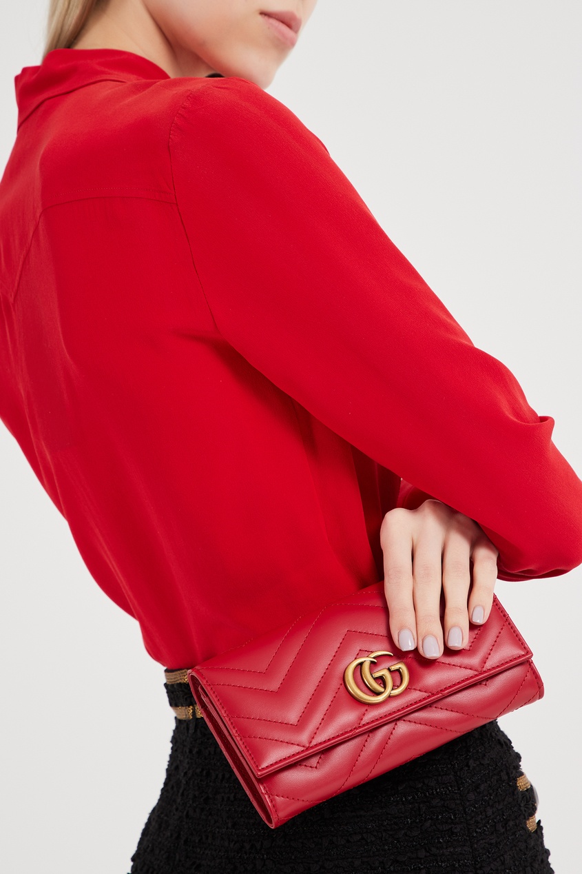фото Красное портмоне из коллекции «Marmont» Gucci