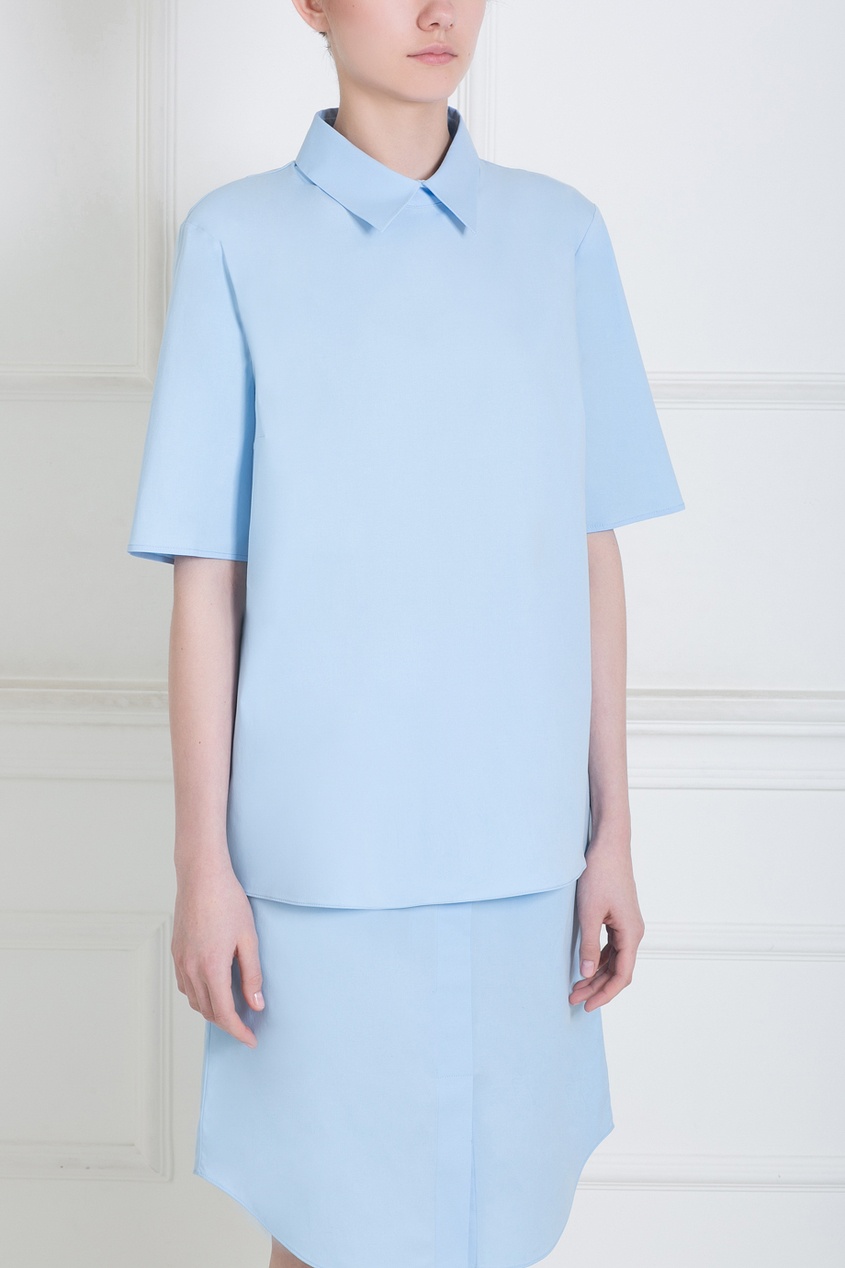 фото Хлопковый топ Jil sander navy