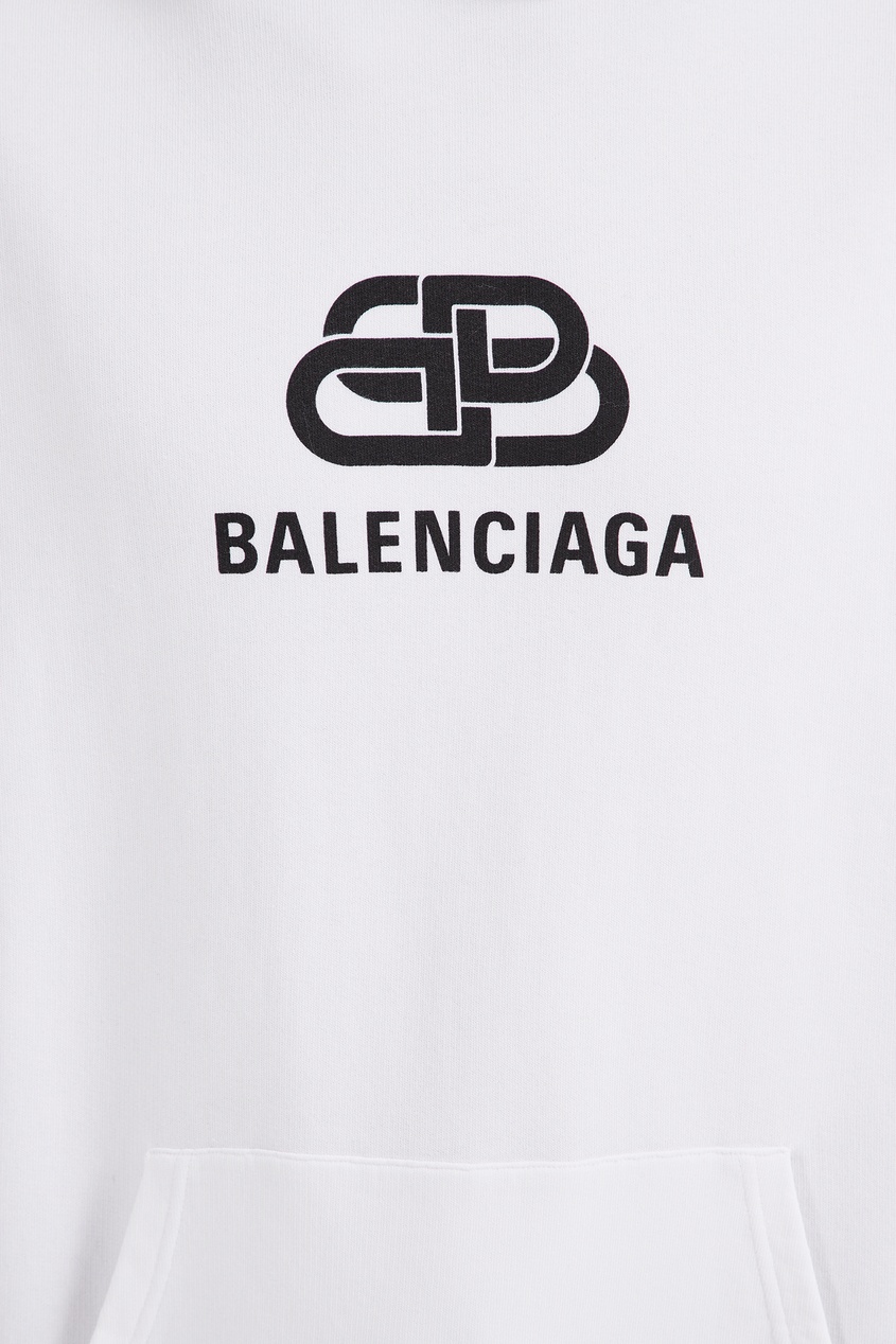 фото Худи с логотипом белого цвета balenciaga