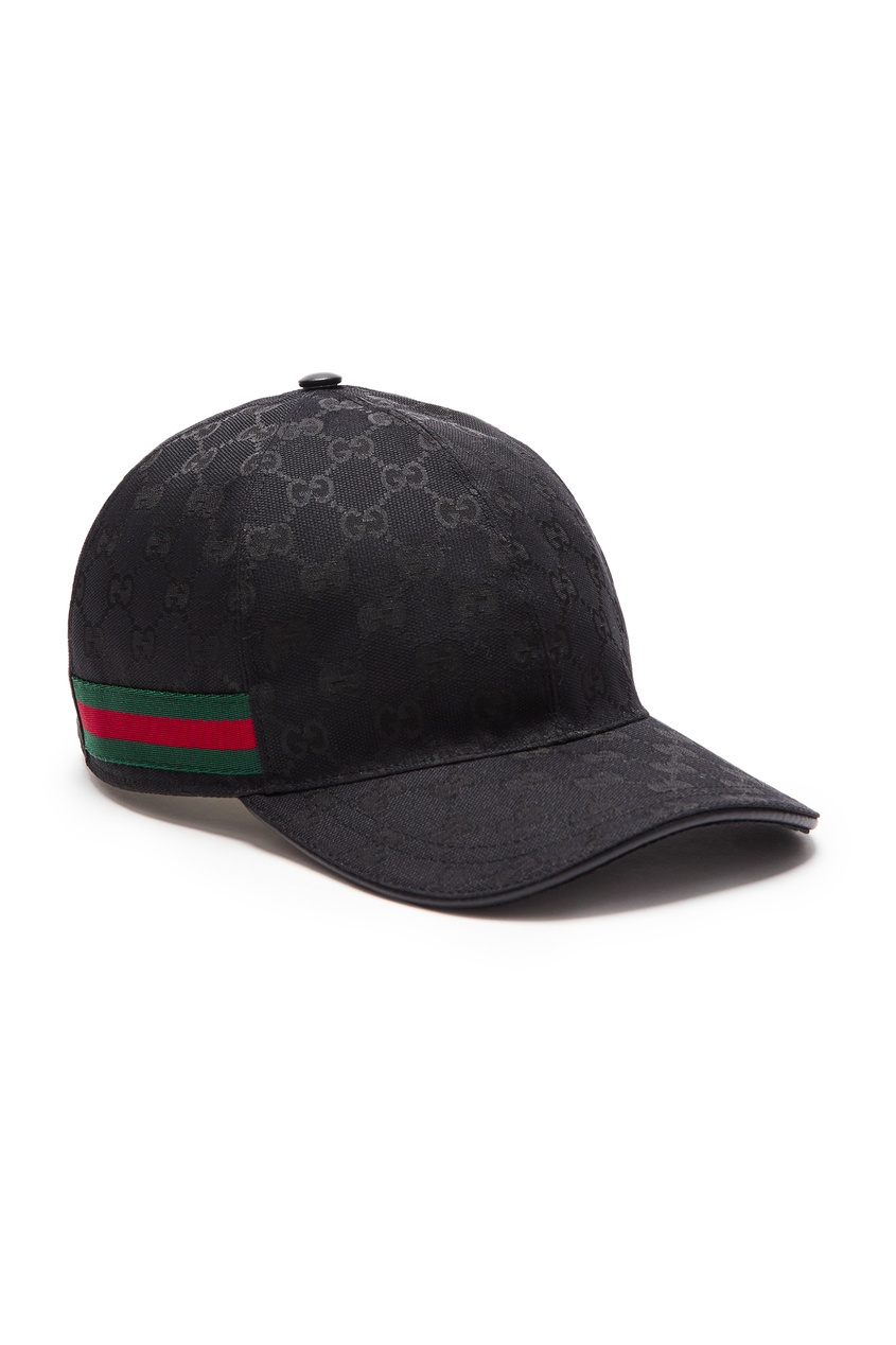 Черная кепка с фирменным принтом «Gucci» от Gucci Man