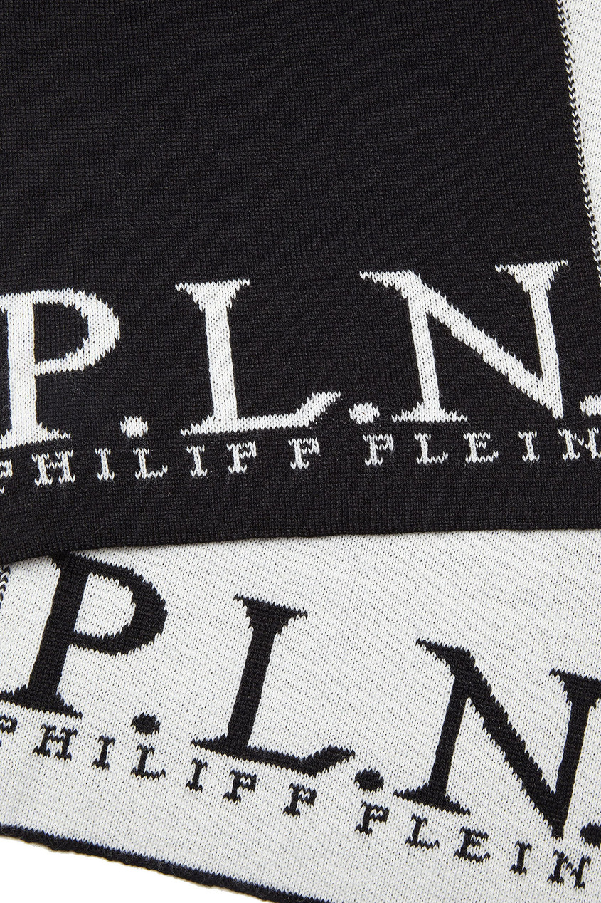 фото Черно-белый шарф с логотипами Philipp plein kids