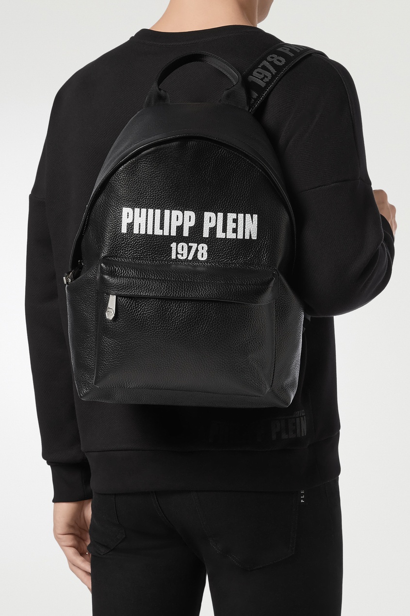 фото Рюкзак из кожи с надписью philipp plein