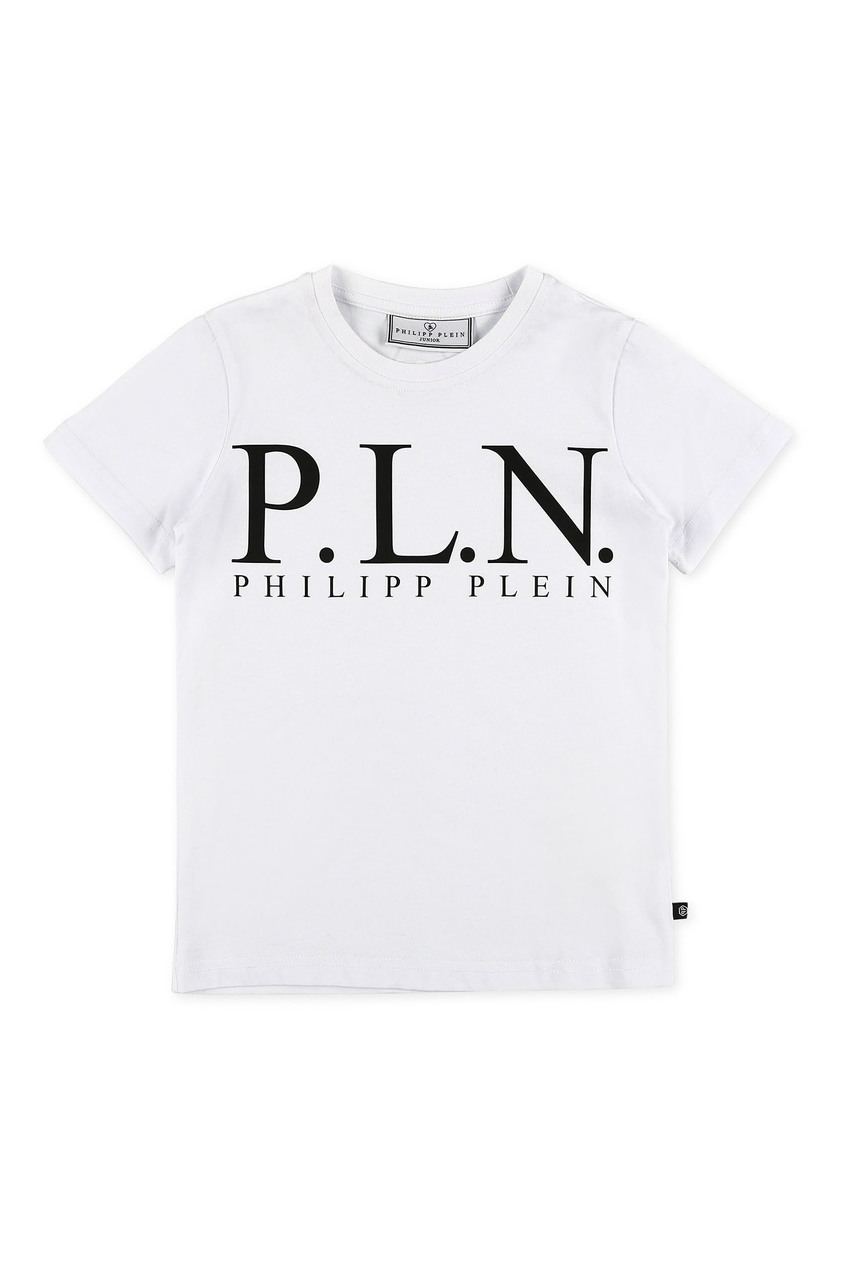 фото Белая футболка с крупным логотипом philipp plein kids