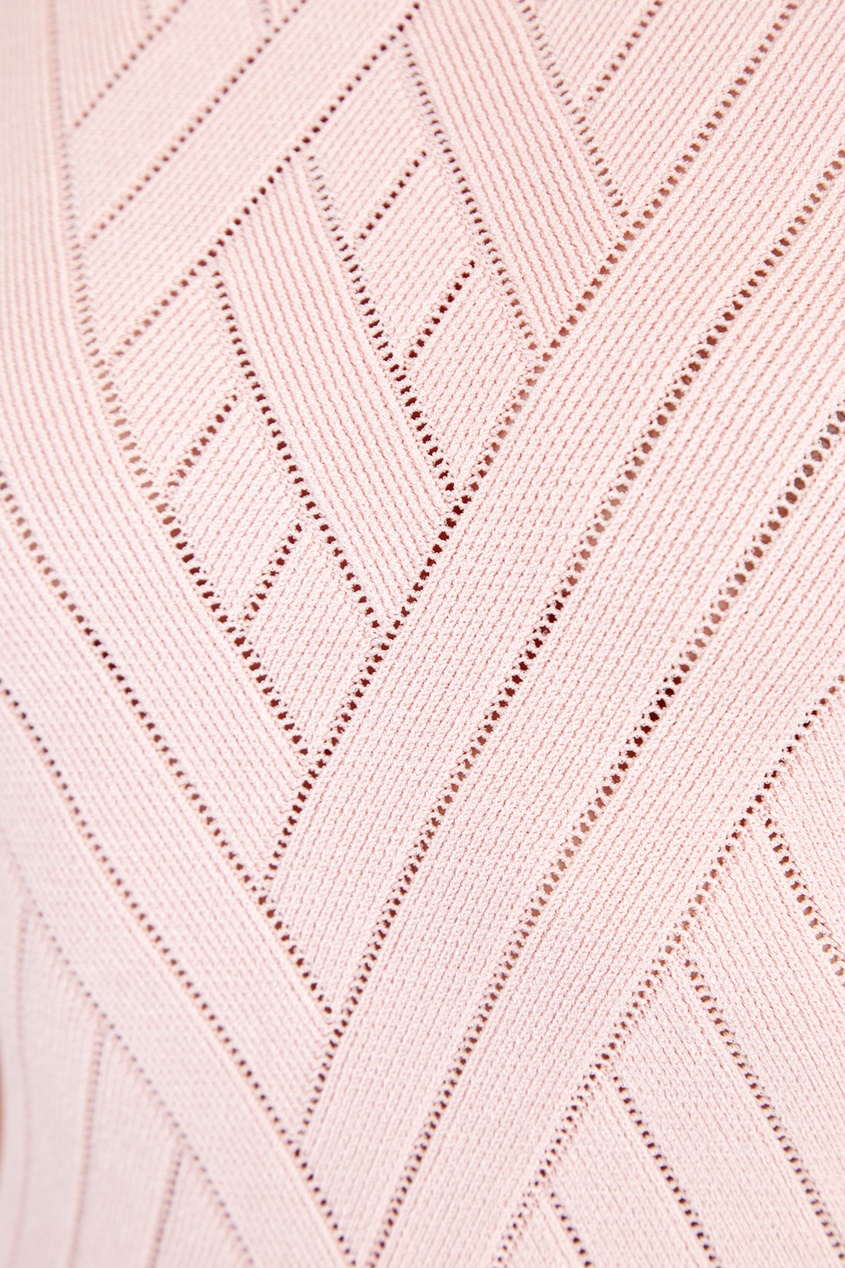 фото Короткое трикотажное платье розового цвета balmain