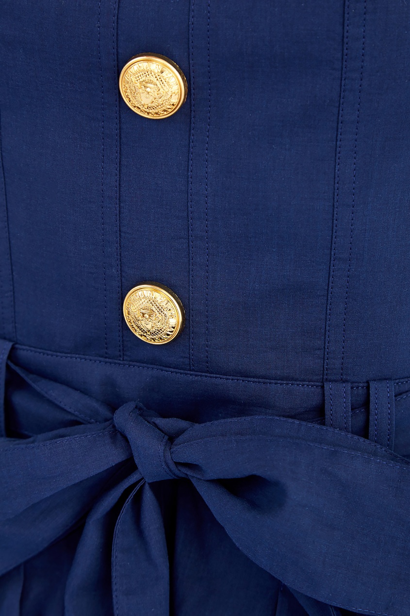 фото Синий комбинезон с золотистыми пуговицами balmain