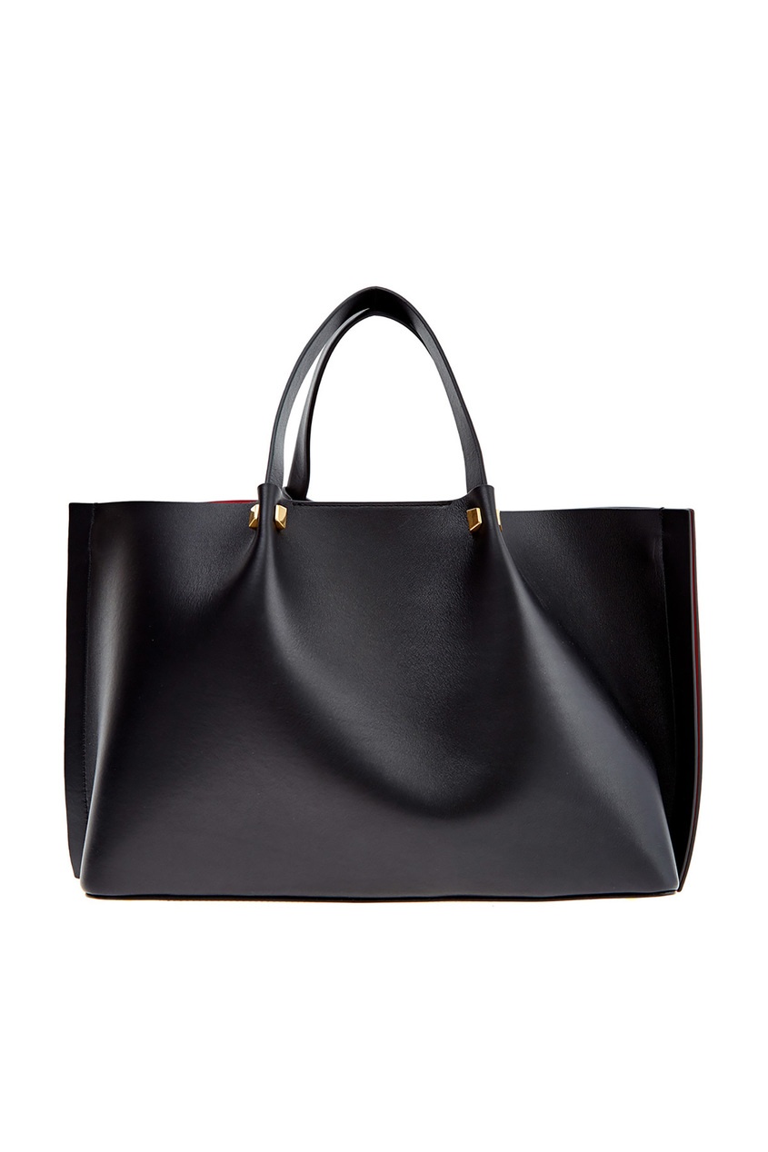 фото Черная сумка-шоппер с логотипом Valentino Garavani