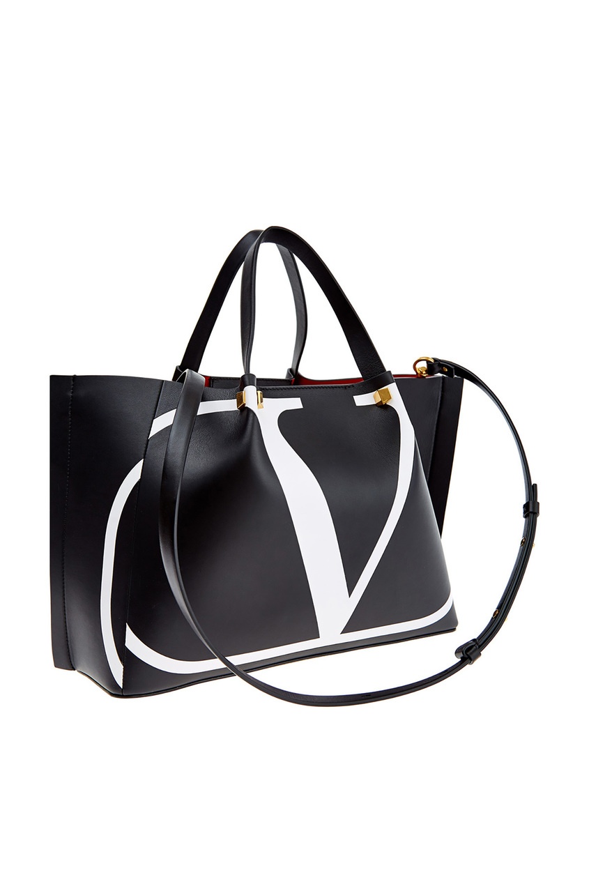 фото Черная сумка-шоппер с логотипом Valentino Garavani