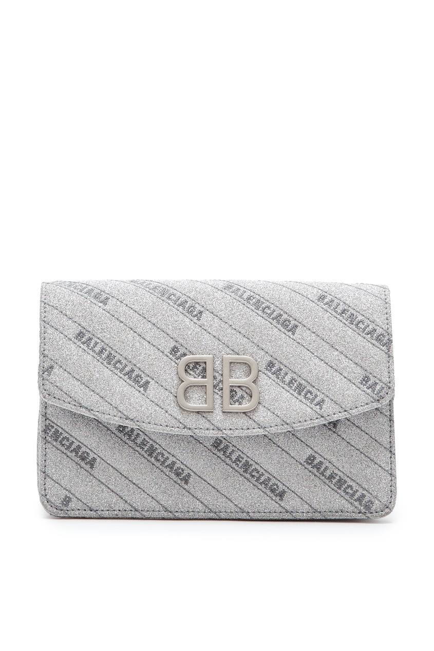 фото Серебристая сумка bb wallet on chain balenciaga