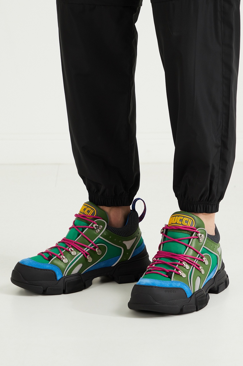 фото Разноцветные комбинированные кроссовки flashtrek gucci