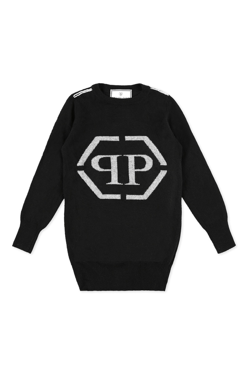 фото Черный свитер с белым рисунком philipp plein kids