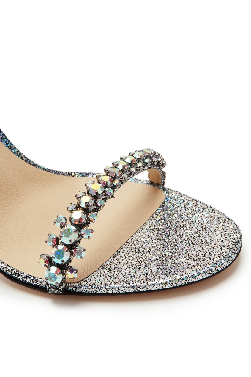 фото Голографические босоножки с кристаллами shiloh 100 jimmy choo