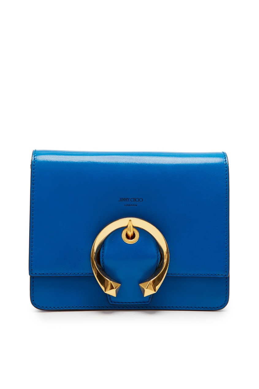 фото Синяя сумка с золотистой пряжкой madeline jimmy choo