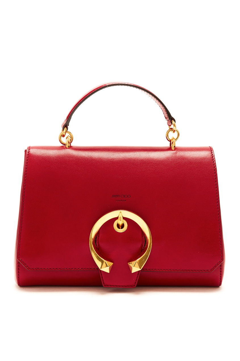 фото Красная сумка с золотистой пряжкой madeline jimmy choo