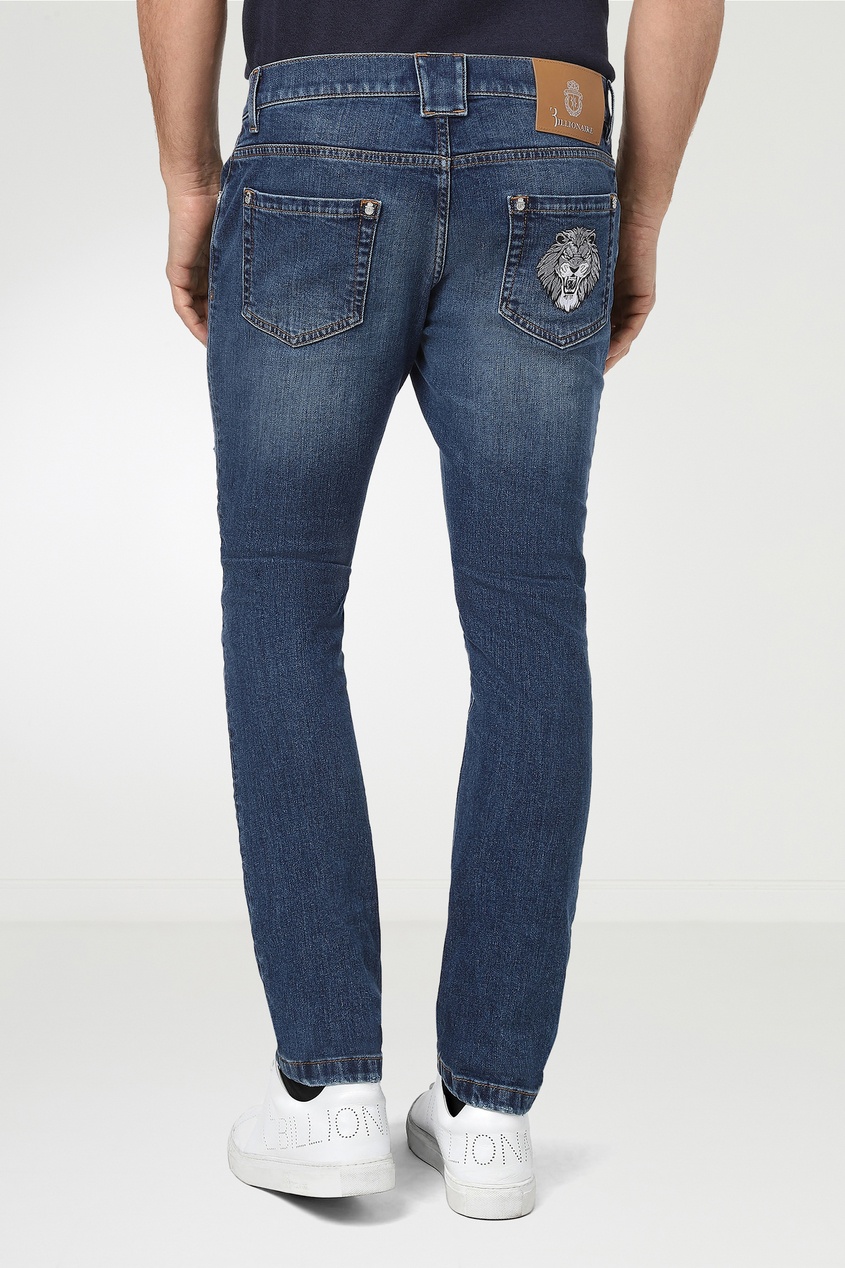 фото Синие джинсы с потертостями Billionaire