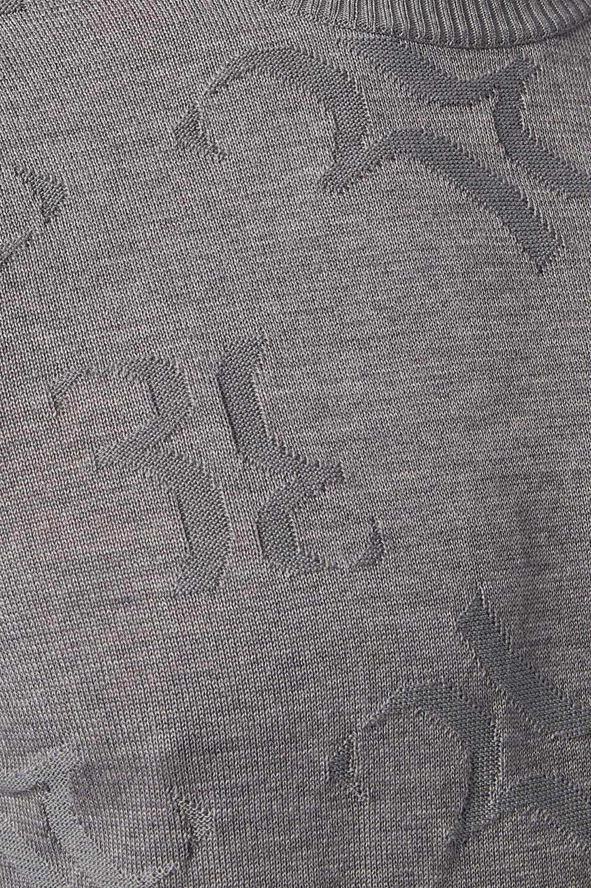 фото Серый свитер с буклированным узором Billionaire