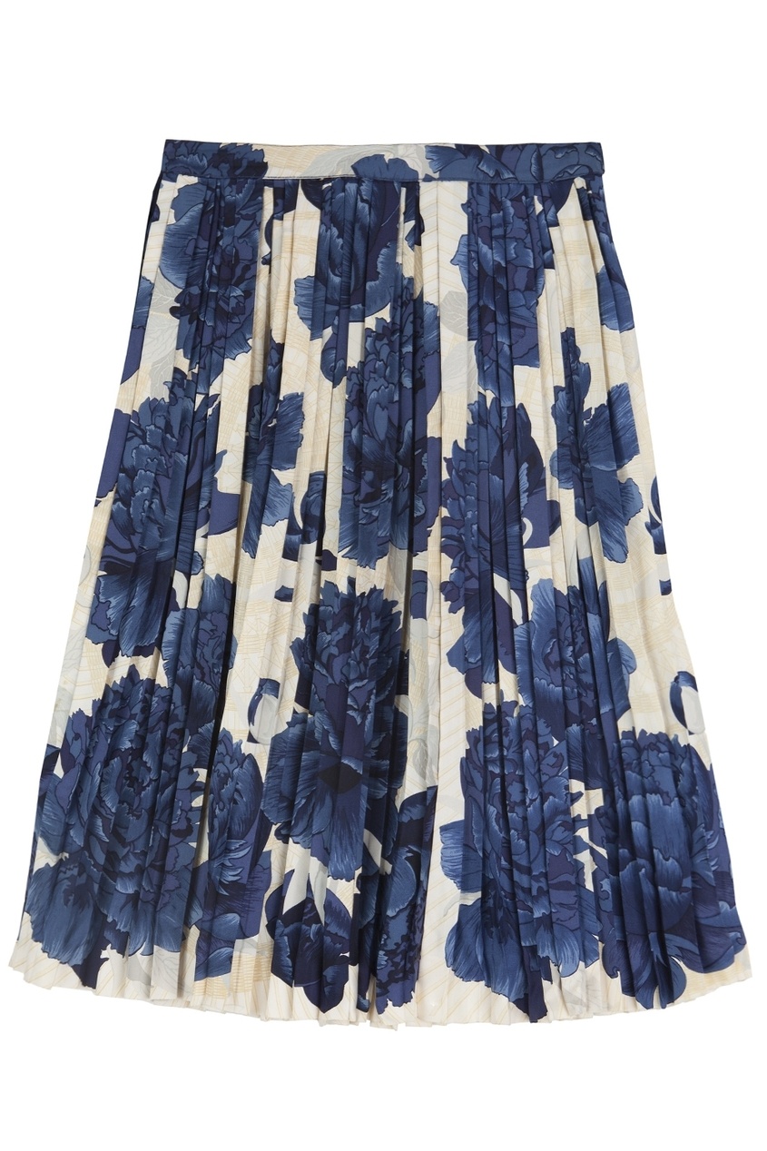Шелковая юбка (70-е гг.) Hermes. Цвет: синий