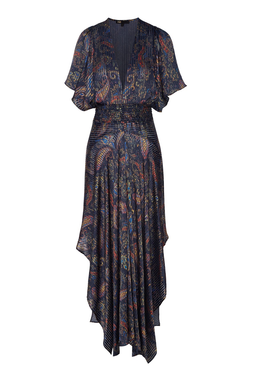 фото Асимметричное платье с принтом пейсли maje
