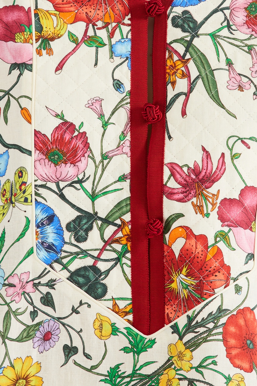 фото Платье-кимоно с принтом "flora" gucci