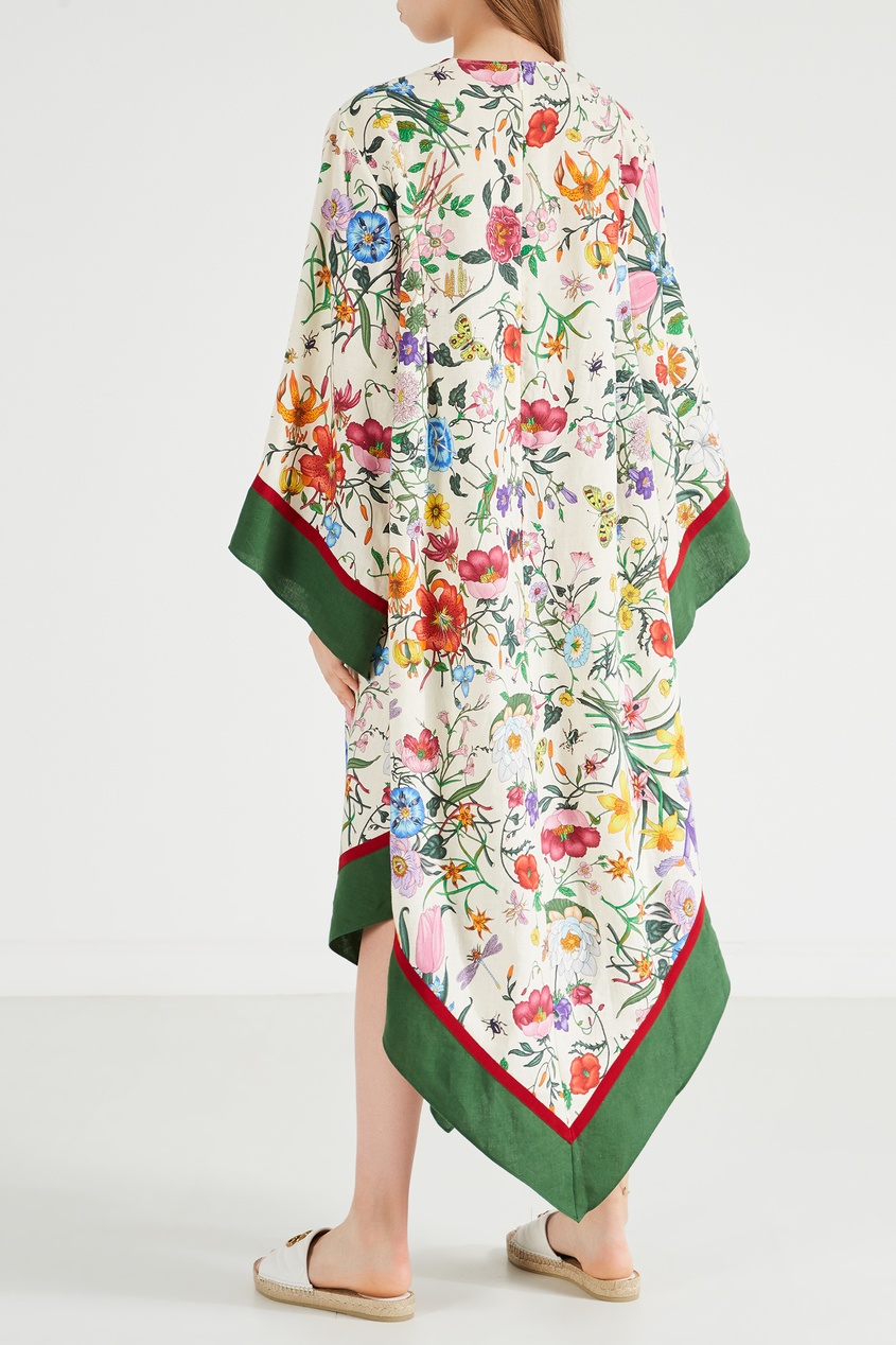 фото Платье-кимоно с принтом "flora" gucci