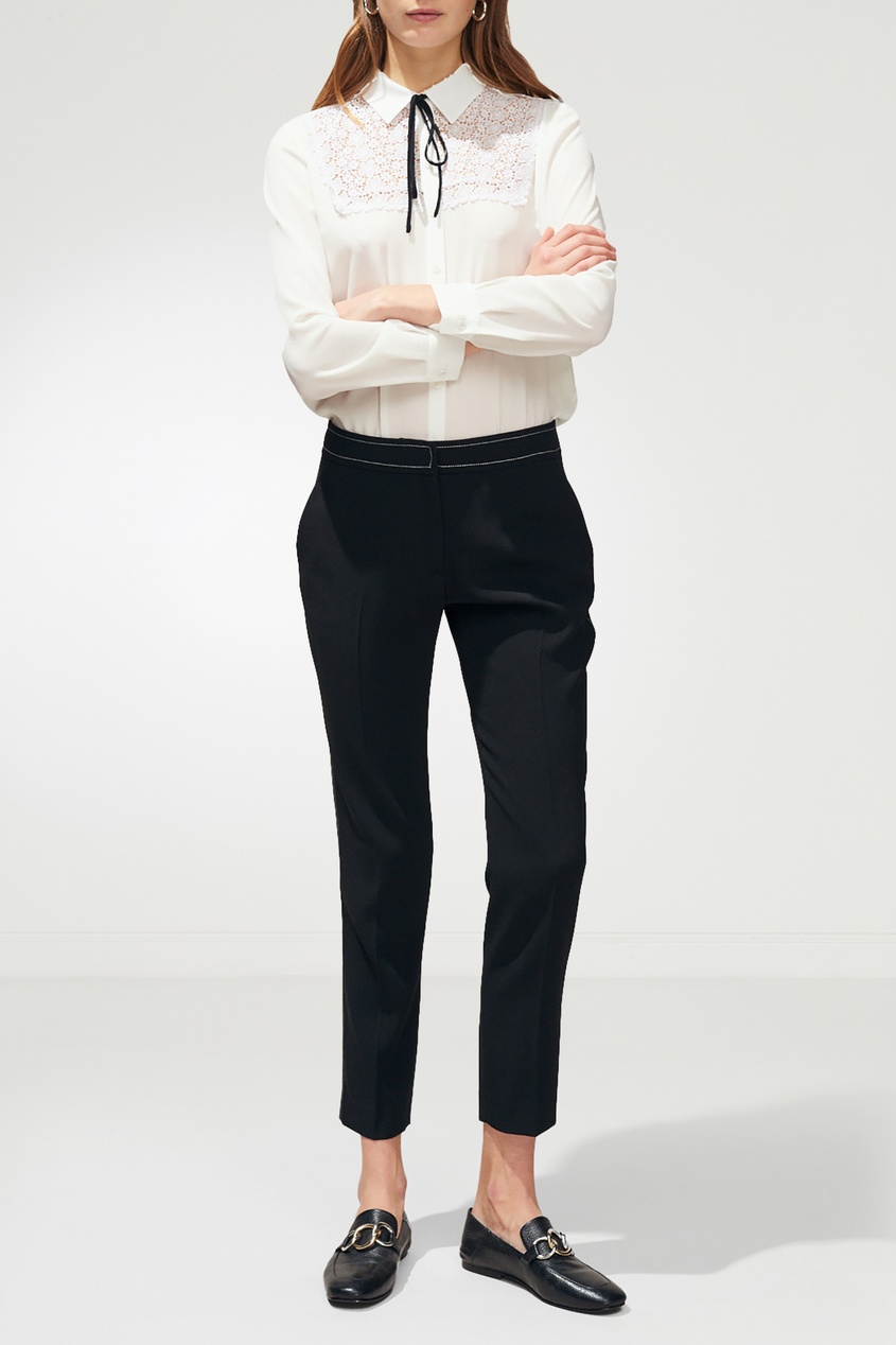 фото Черные брюки с белой отстрочкой claudie pierlot