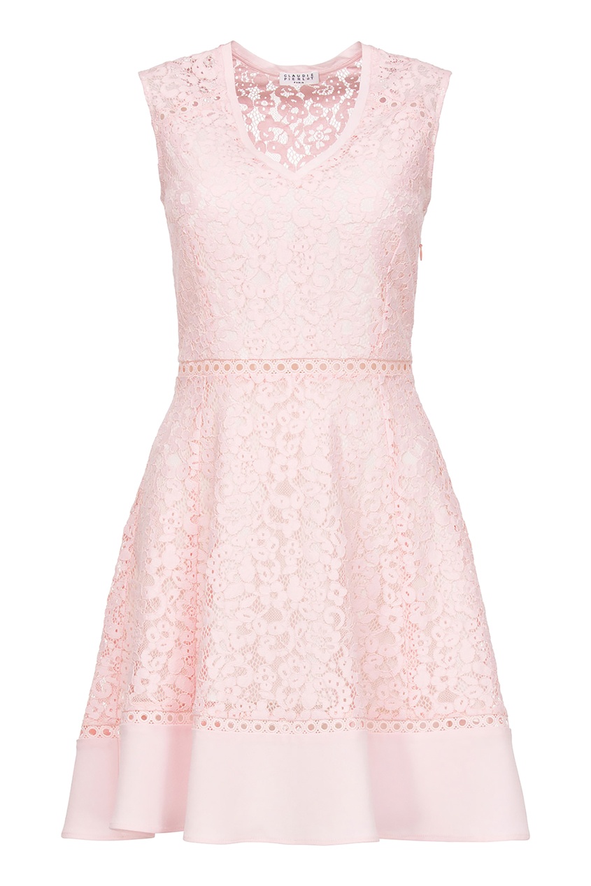 фото Приталенное платье из розового кружева claudie pierlot