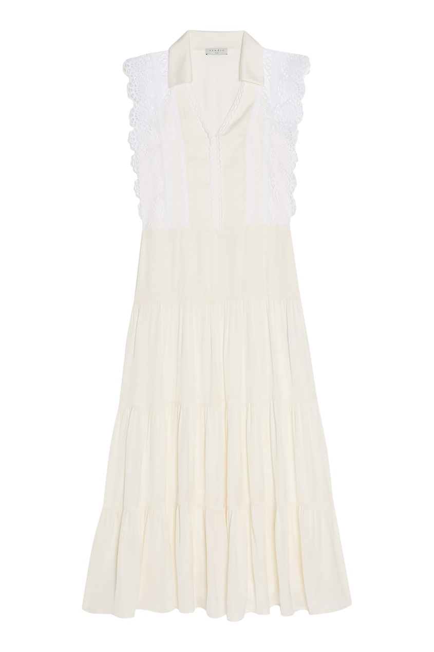Белое платье из вискозы от Sandro